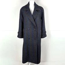 Avoca Collection Ireland Women M 100% Wool Tweed Maxi Coat Oversized Old Money