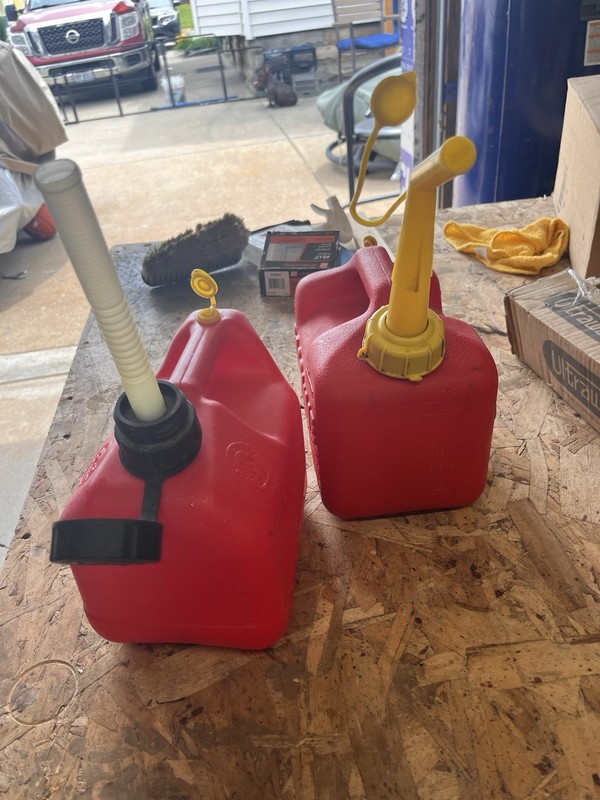 Blitz 2-Pack 1 Gallon Red Gasoline Fuel Cans/Jugs with Spouts