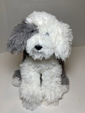 Gray White Sheep Dog Puppy Plush 10  Red Sparkle Collar Stuffed Animal Toy Soft