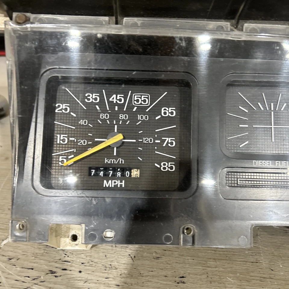 ✅ Cuadro de instrumentos velocímetro diésel Ford f250 f350 1980-86 170 k millas OEM Foto 2 de 4