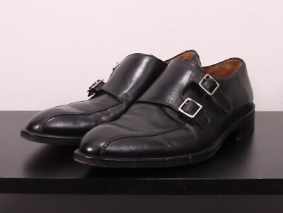 Donald Pliner Monk Strap Leather Dress Shoes Men\'s Size 9 Black Silver Buckle Donald Pliner Monk Strap Leather Dress Shoes Men main image 4