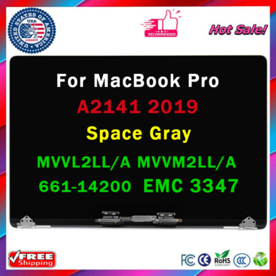 For MacBook Pro 16'' 2019 Screen A2141 LCD Display Assembly TrueTone Space Gray A