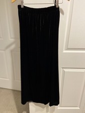 Vintage 1970's TR Bentley Black Velvet Stretch Waist Maxi Skirt Sz-XL