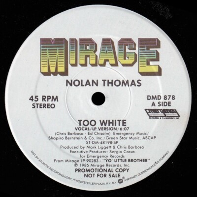 Nolan Thomas- Too White 1985 DMD-878 Vinyl 12'' Vintage | eBay