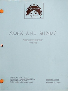 Classic Script MORK AND MINDY Script Mork's First Christmas Shooting Draft (copy