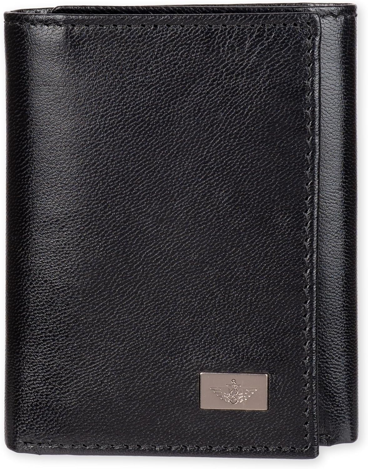 Men'S Extra Capacity Slim Profile Trifold Wallet with Multiple Card Slots and ID