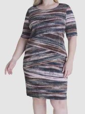 Connected Apparel Women's Laser-Cut Tiered Dress Plus Size 24W