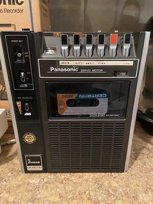 Vintage Panasonic 3-Head Portable Cassette Tape Recorder RQ-324S W