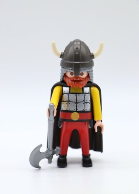 Tête Playmobil Avec Moustache Rousse - Style Berger/Viking/Gaulois - Pièce Détachée D'occasion
