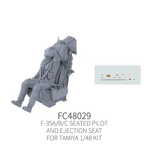 Figura de piloto sentado de resina Galaxy 1/48 F-35A/B/C y asiento de eyección para modelo Tamiya - Imagen 26 de 27