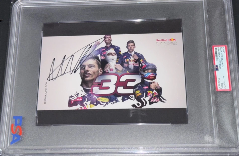 Max Verstappen #33 "2016 F1 Grand Prix" Signed 1st Red Bull Rookie Card Auto PSA - Image 2 of 4