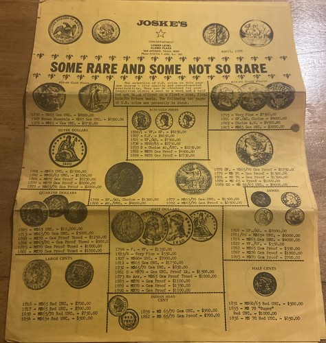Joske’s (April 1, 1978) San Antonio, TX Coin Price Guide