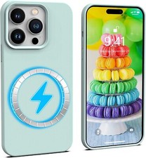 For iPhone 14 Pro Max MAGNETIC Case MINT GREEN Thin Silicone Premium Cover 6.7"