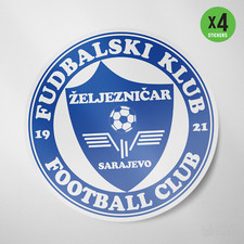 Zeljeznicar Sarajevo Bosnia 4 Pack Sticker Vinyl Decal Die Cut Football Soccer