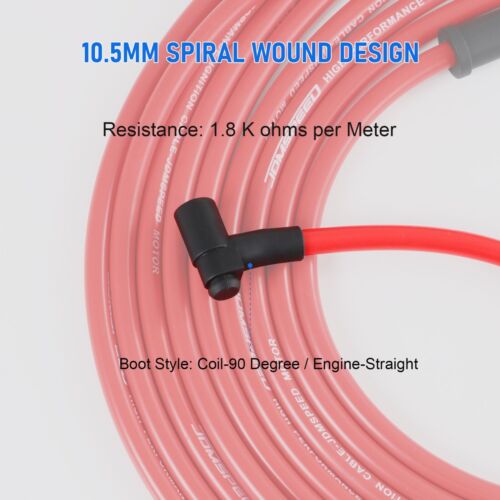 HEI Spark Plug Wires Set 90 to Straight For Chevy SBC BBC 350 383 400 454 V8 - Foto 2 di 10