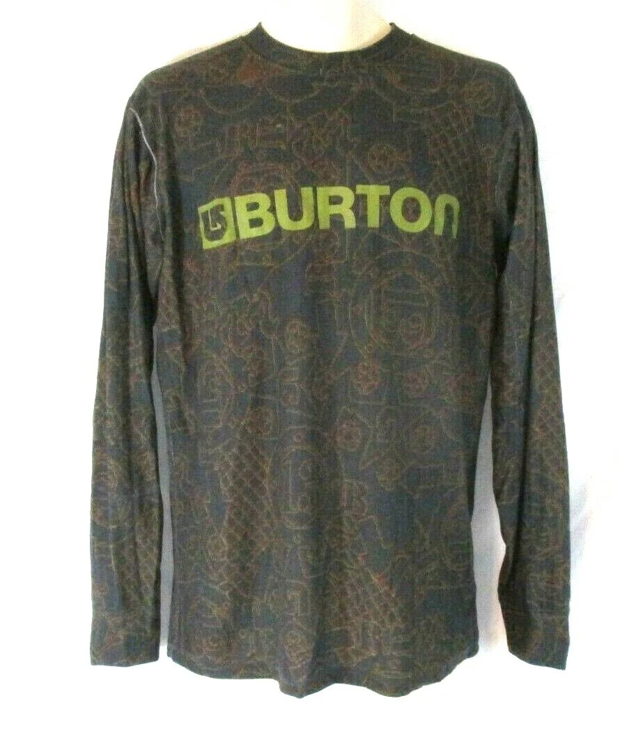 burton spell out pull on long sleeve shirt