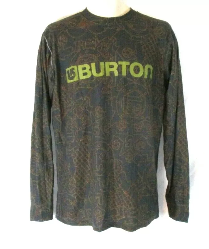 burton spell out pull on long sleeve shirt