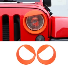 Orange Front Headlight Lamp Cover Trim For Jeep Wrangler JK JKU 07+ Accessories