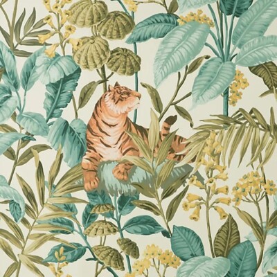 Restposten Angebot 3 Rollen 23,90£ Rajah Tropical Tiger Naturtapete Krone M1734