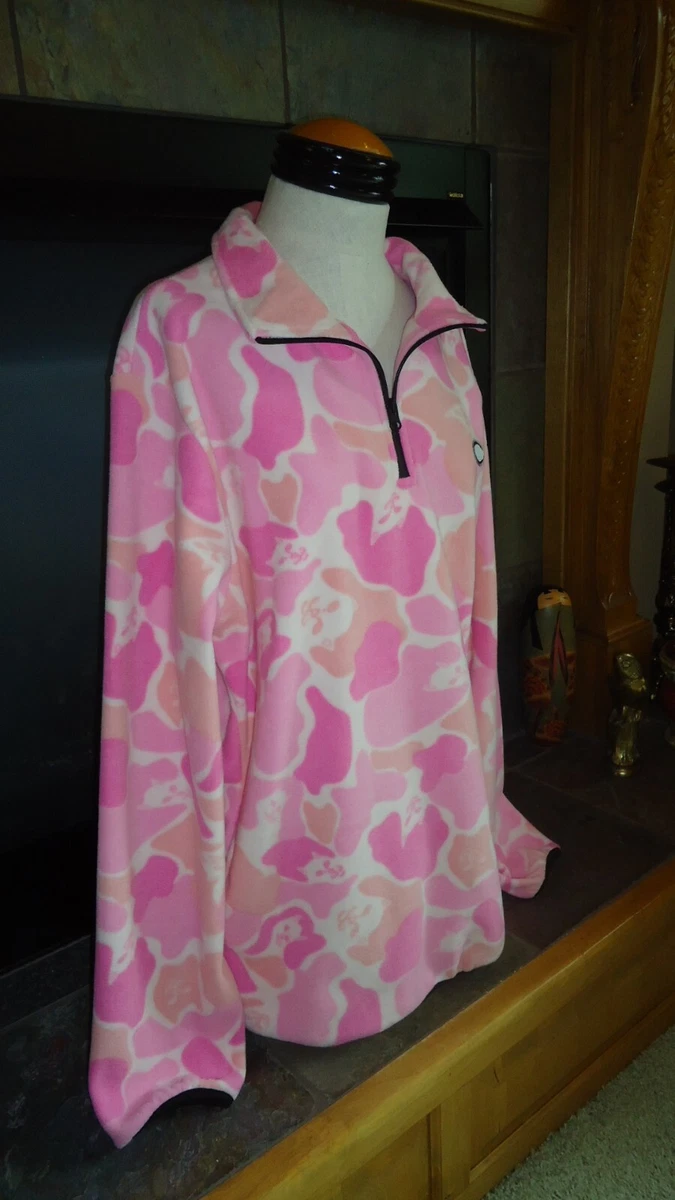 RIPNDIP Logo Men's XL Pink Nerm Camo Fleece 1/2 Zip Pullover