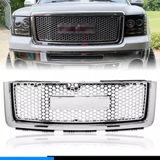 Hole Mesh Front Bumper Grille Chrome For 2007-2013 Sierra 1500 Denali Hybrid