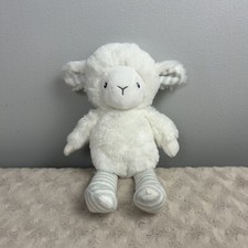 Carter's White Lamb Sheep Plush Stuffed Animal Baby Toy Gray Striped Legs