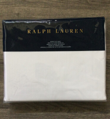 NEW Ralph Lauren Queen Flat Sheet Olivia Mirada Cream 100% Cotton NIP
