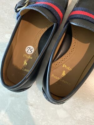 NWOB Mens Polo Ralph Lauren Black Riali Leather Drivers 7.5D 