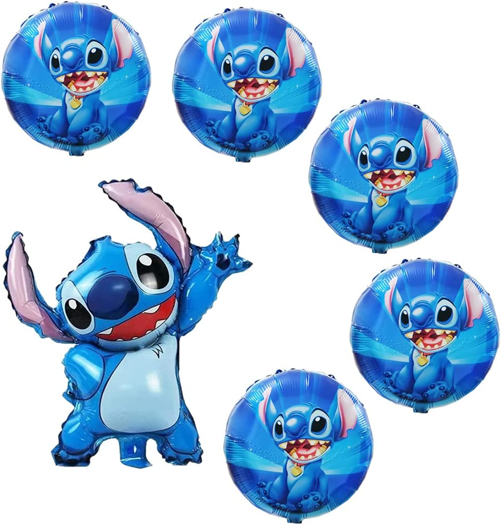6pcs Lilo and Stitch Party Balloons for Stitch Theme Party Aluminum Film  Balloons suit Stitch Birthday Party Decorations