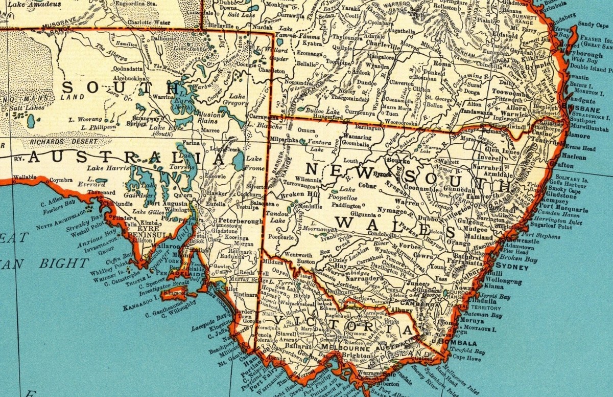1940 Vintage Australia Map Atlas Map of Australia Gallery Wall