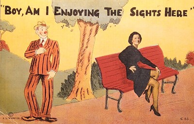 1942 Humorous Greetings Postcard ~ I'm Enjoying The Sights Here! #-3450