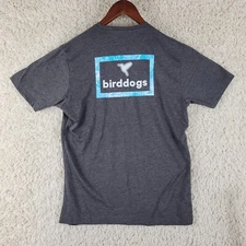 Birddogs T-Shirt Men's Size M Medium Gray Heathered Charcoal Blue Short Sleeve