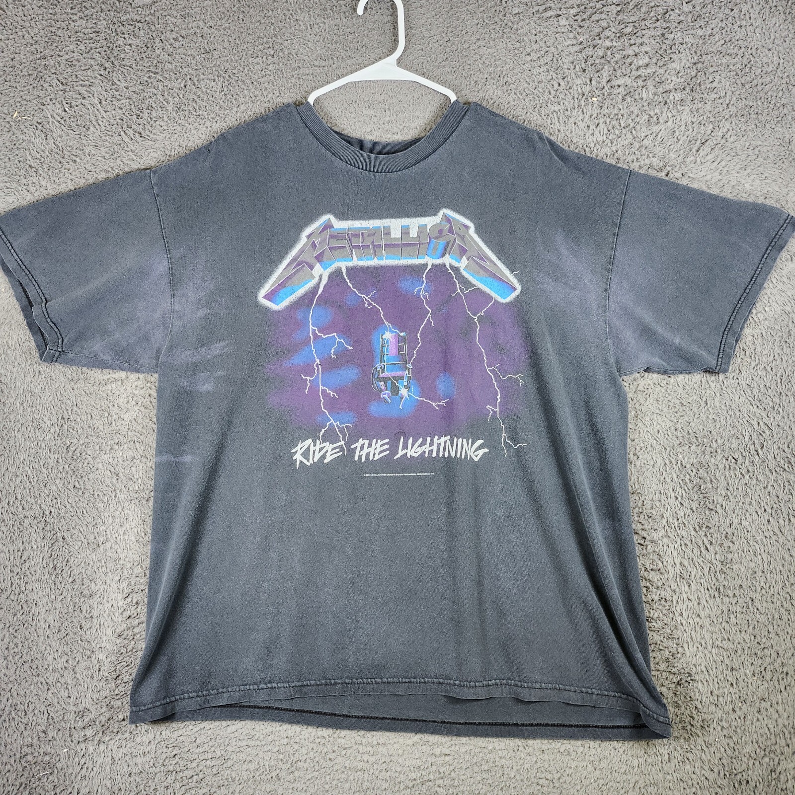 07 Metallica Vintage T-Shirt Xl Black Ride The Lightning Metal Rock Rap Hardcore