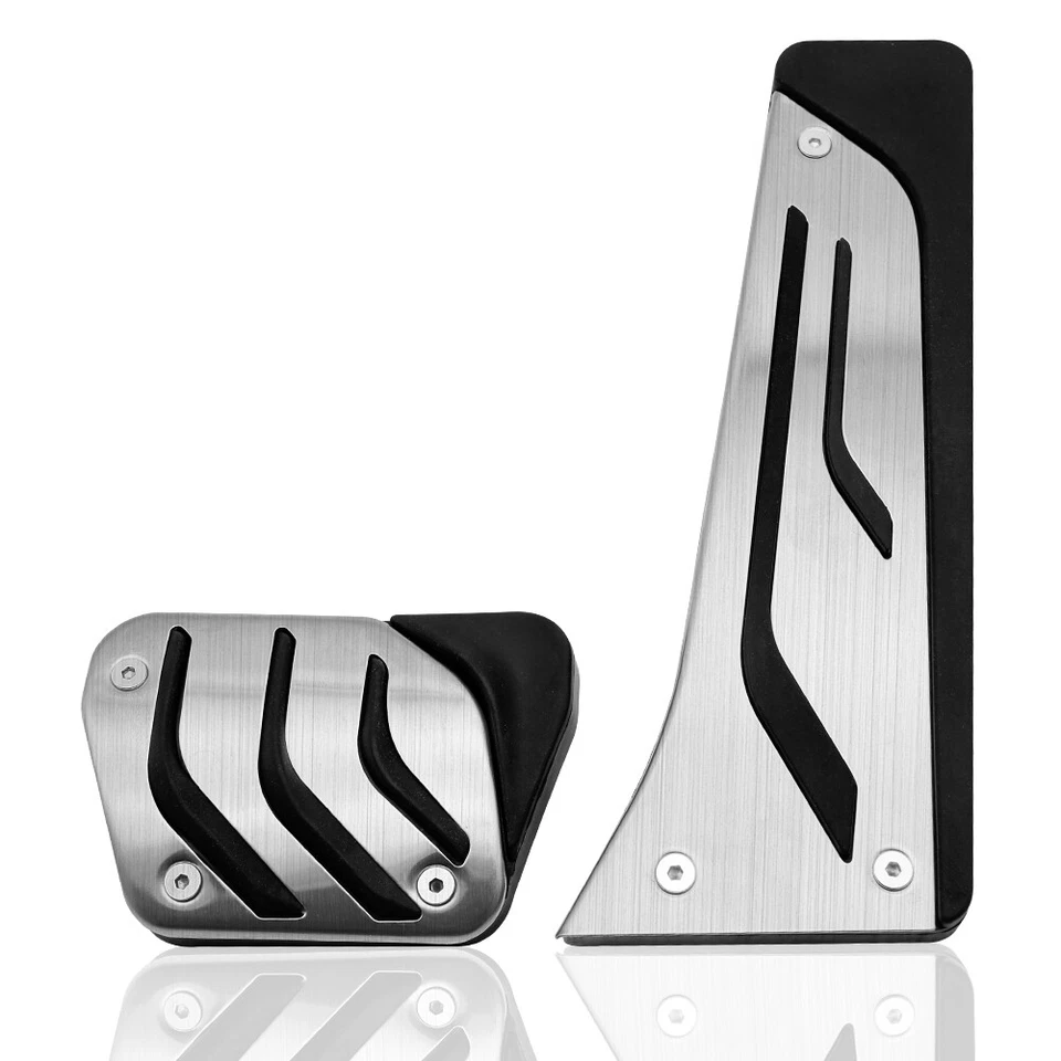 Cubierta de pedal de freno de gas antideslizante para automóvil decoración para BMW F30 2012-2019 plateada 2 piezas Foto 2 de 4