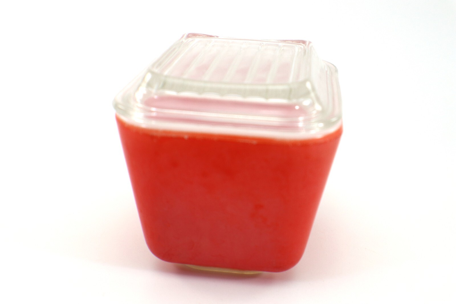Pyrex Ovenware RED Refrigerator Dish with Clear Lid #0501C Small Vintage