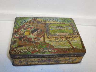 gianaclis tobacco Original tin 1920's Nestor Gianaclis-100 Cigarettes-King-Caire Egypte#A21