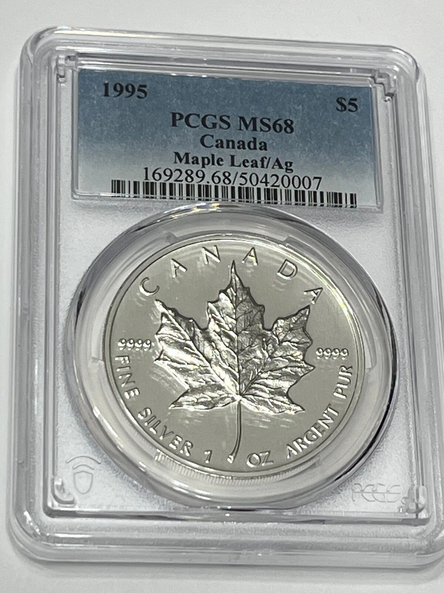 Canadian Maple Leaf MS 68 Graded PCGS Certified Silver Bullion