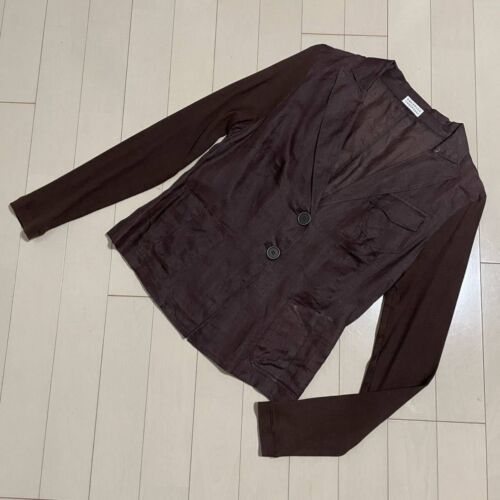 Authentic Luxury Brunello Cucinelli Knit Switching Thin Ramie Hemp Linen Jacket - Picture 8 of 8