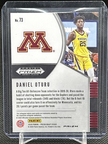 2020-21 Panini Prizm Draft Picks - Purple Wave Prizm #73 Daniel Oturu (RC) - Picture 16 of 16