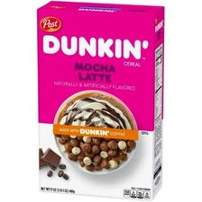 POST DUNKIN' DONUTS CEREAL "MOCHA LATTE" NEW FACTORY SEALED BOX 17 OZ. FROM 2021