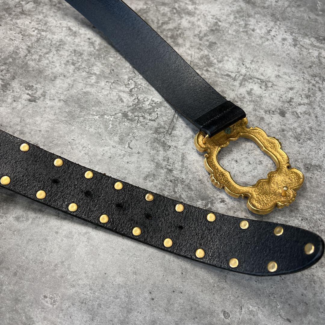 Dolce&Gabbana Men Angel Belt Genuine leather Black Luxury