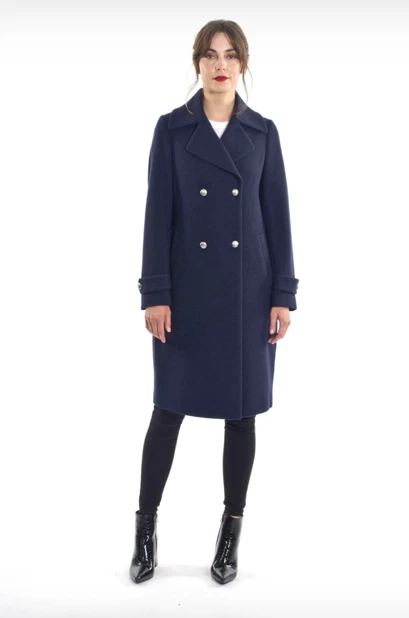 Gianni Feraud Ladies Navy Double Breasted Women Coat MRP 285 eBay