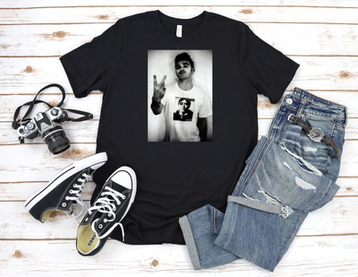 The Smiths Rock Band Steven Patrick Kurzarm schwarz/weiß Herren T-Shirt T169