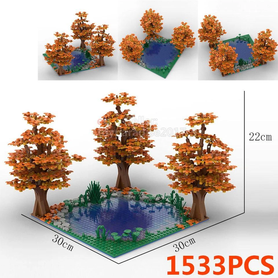 MOC Building Block Brick Baseplate Maple Lake City Street Castle Set Fit 98283 - Image 4 of 4