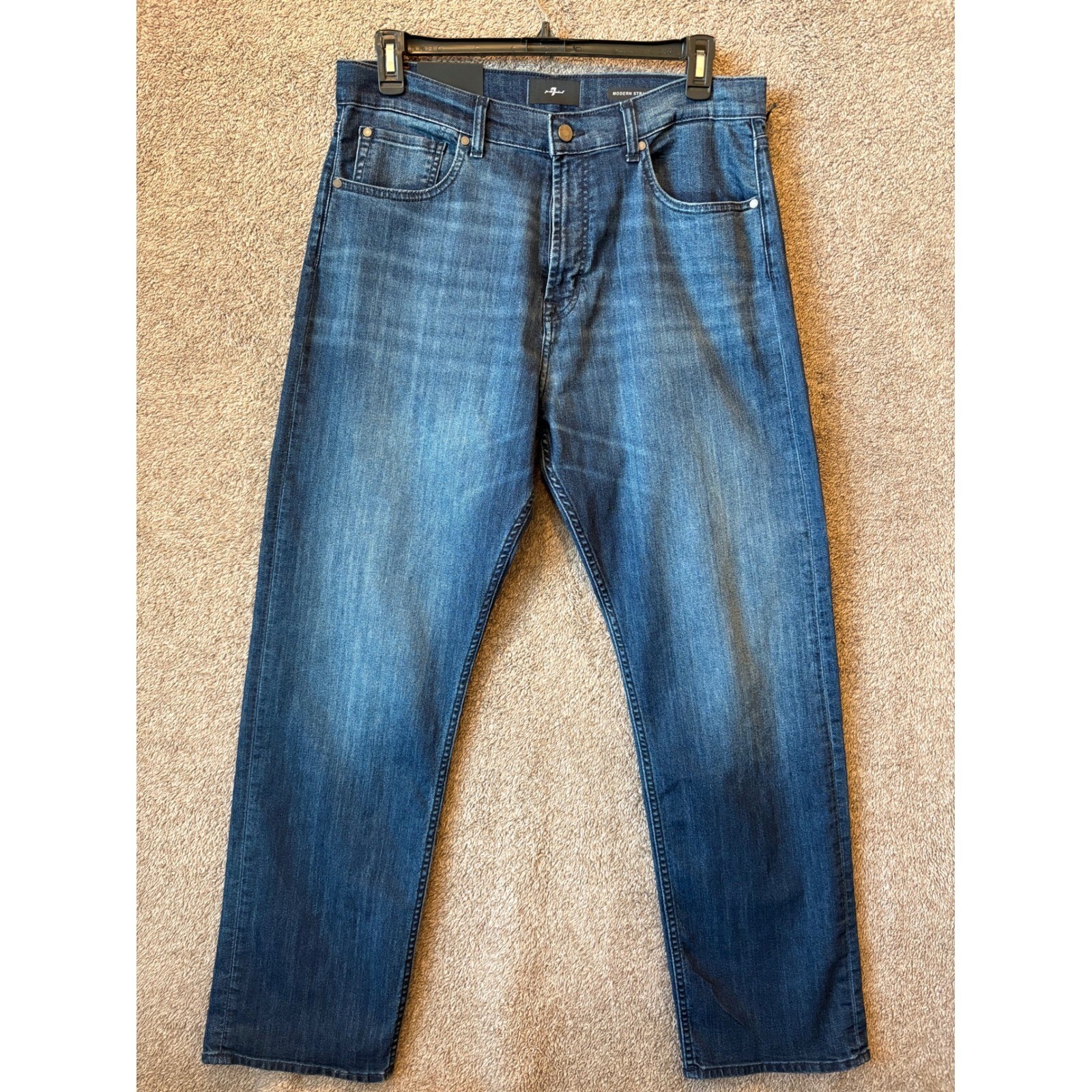 7 For All Mankind Modern Straight Airweft Denim Jeans Men's Size 34 NWT