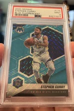 2020-21 Panini Mosaic #175 Stephen CURRY /15 Blue Fluorescent PSA 9 MINT GSW