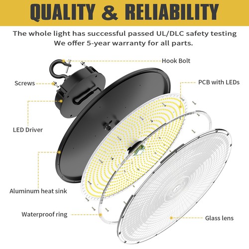 LED UFO High Bay Light 200W Commercial Warehouse Shop Lights Fixture 30000LM UL - Picture 8 of 13