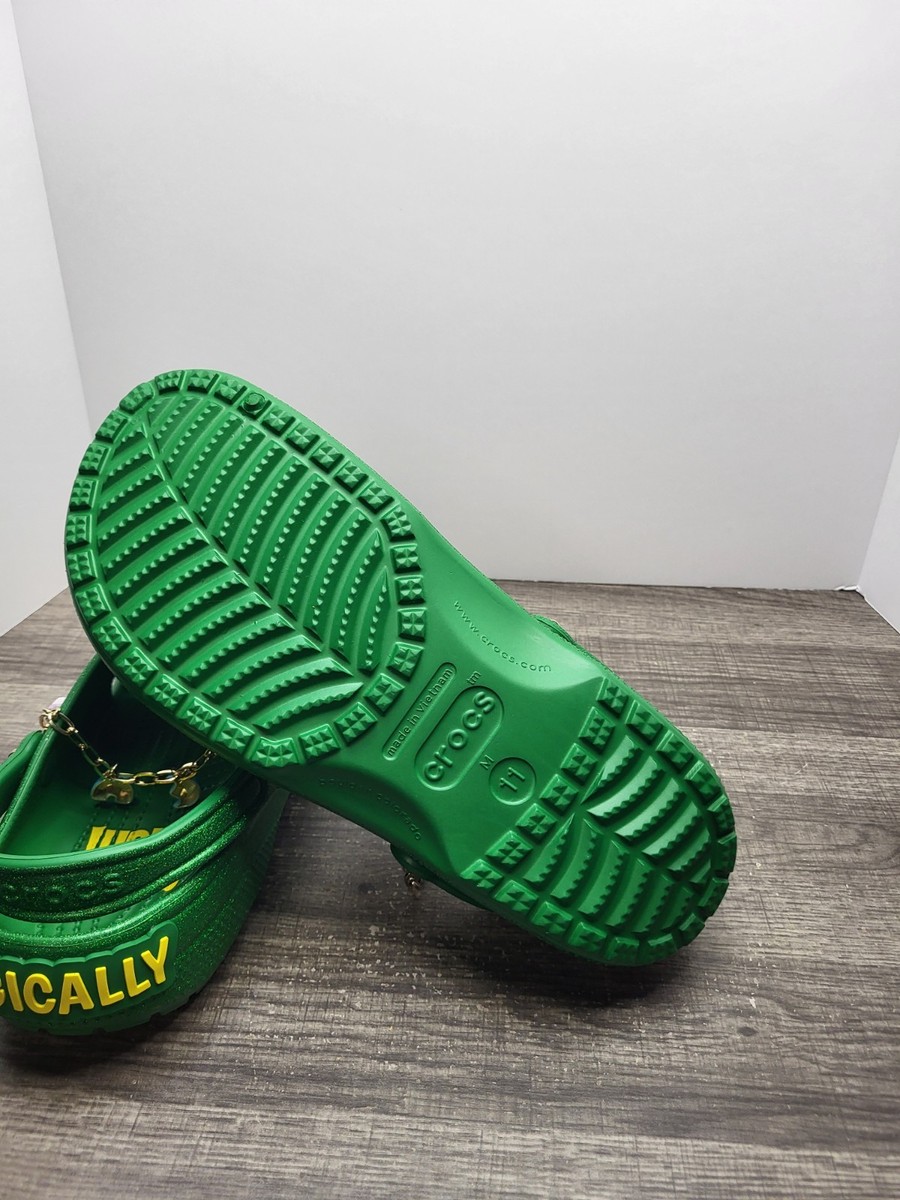 CROCS Lucky Charms Green Mens 11 with Jibbitz NEW | eBay