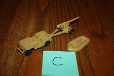 Marx Army Battleground Desert Fox Tan Jeep, Cannon & Raft Set Tank C MPC, Timmee