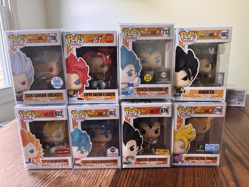 Funko Pop Dragon Ball Z Lot Of 8 Gohan 1706 Vegeta 676